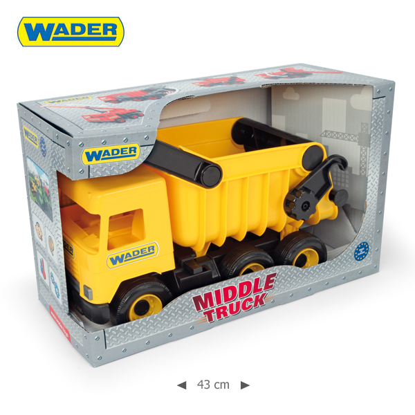 MIDDLE TRUCK WYWROTKA ZÓŁTA 43 cm WADER 32121 Wiek dziecka 12 m +