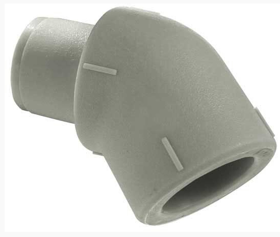 

Zgrzewka kolano nyplowe 32mm 45* polipropylen .134