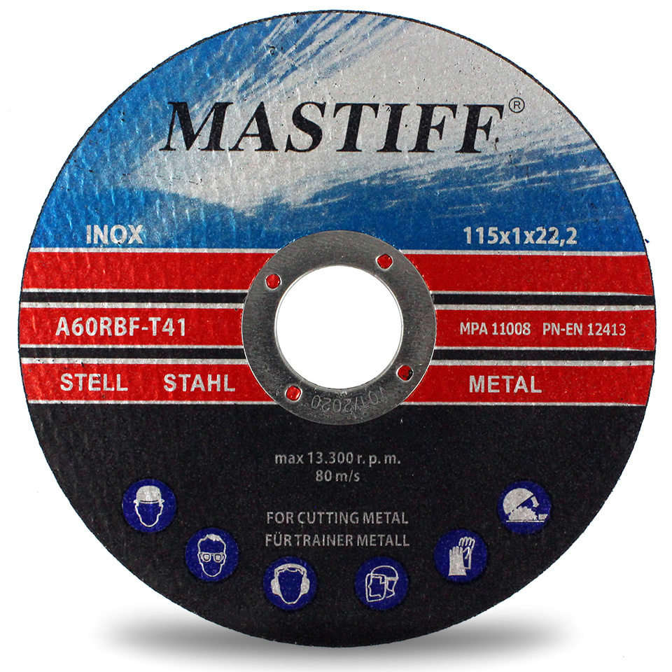 TARCZA CIĘCIA METALU inox 115 x 1,0 x 22,2 MASTIFF Marka Mastiff