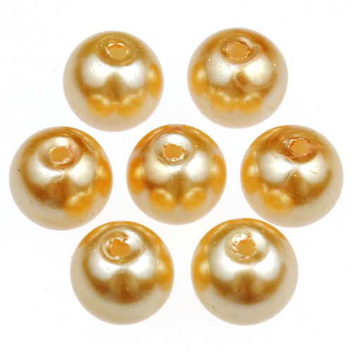 Koraliki Szklane kulki Perełki 8mm żółte 10szt