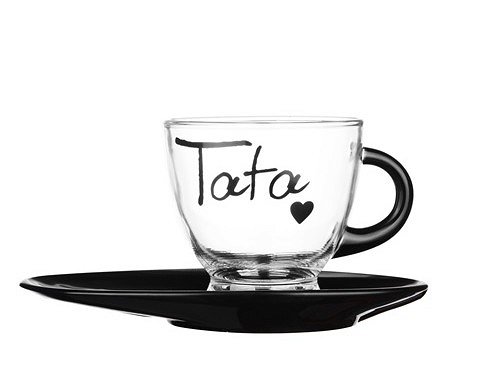 ЧАШКА ПАПА 200/220 мл черный тарелки на сладкое