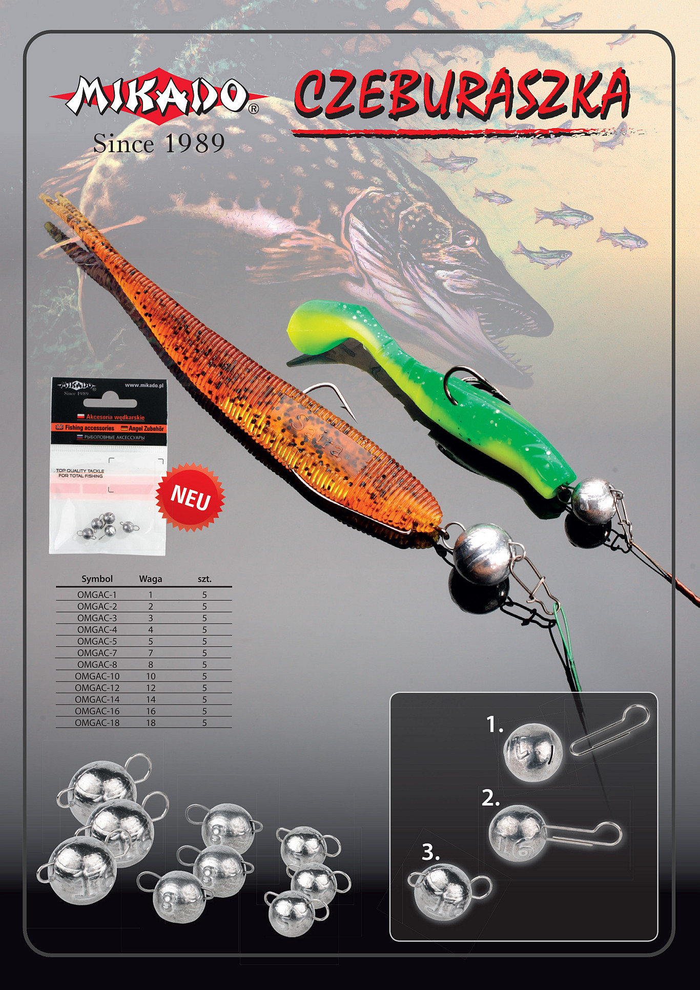 MIKADO CIĘŻAREK CZEBURASZKA 10g - op.5szt Marka Mikado