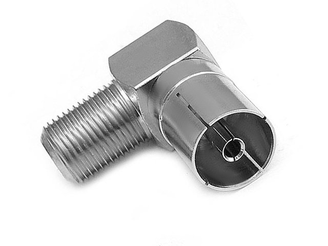 

Adapter gniazdo F - gniazdo Tv kątowy Hq + wtyk F