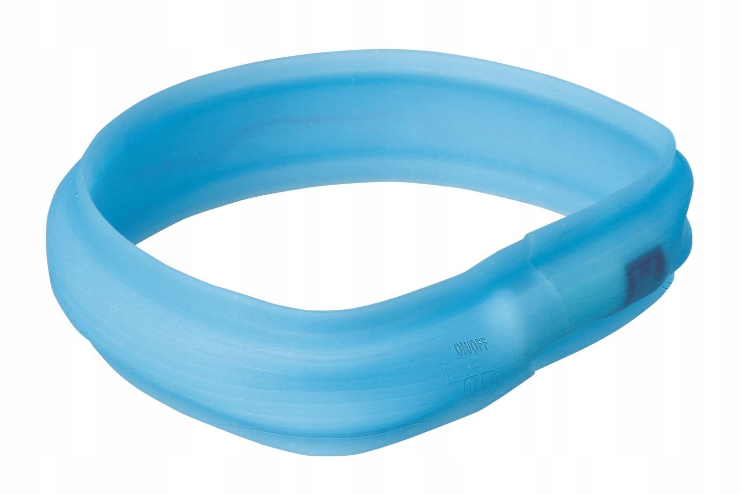 Levně Svítící silikonový obojek pro psa Trixie modrý, Usb, velikost L-XL