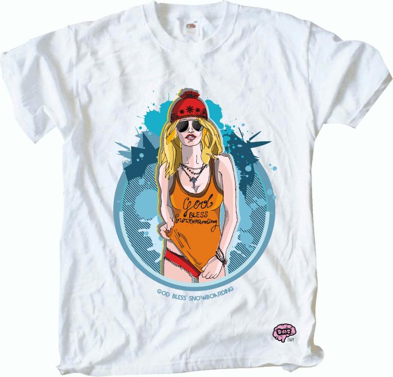 

God Bless Snowboard, T-shirt , Koszulka.