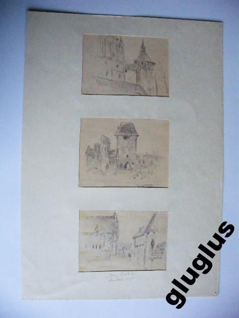 3 RYSUNKI MALBORK 1945 R