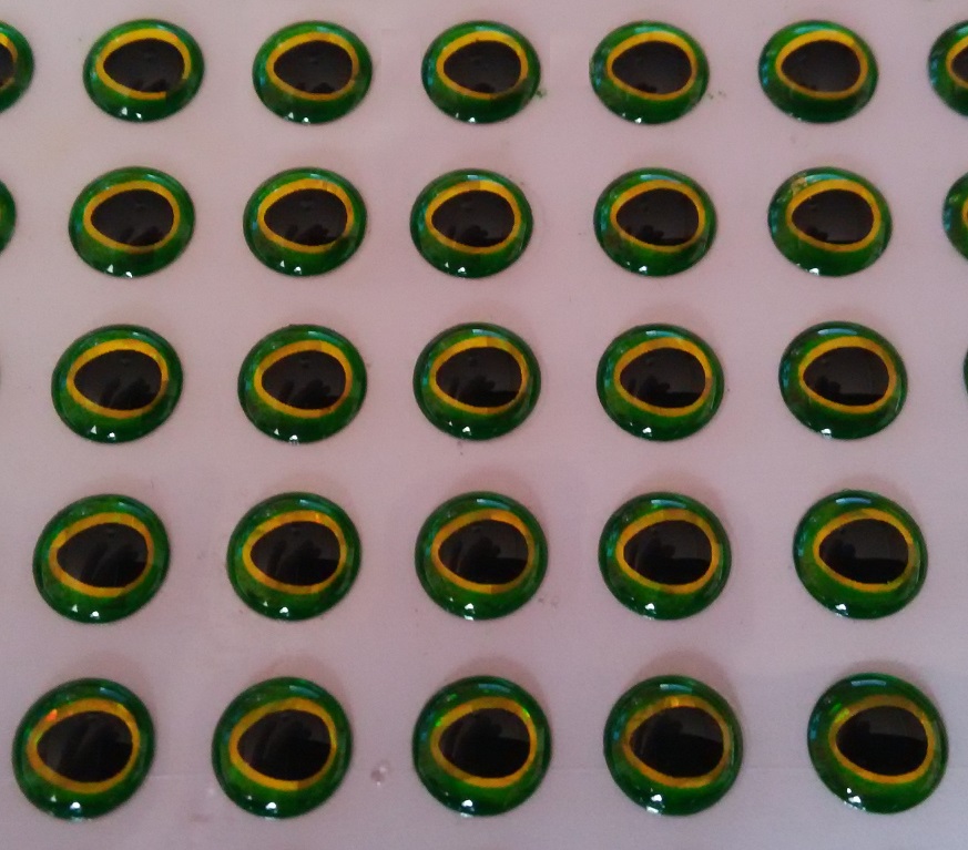 

Oczy 3D wobler ogonek 6 mm Usa 10-sztuk Green-gold