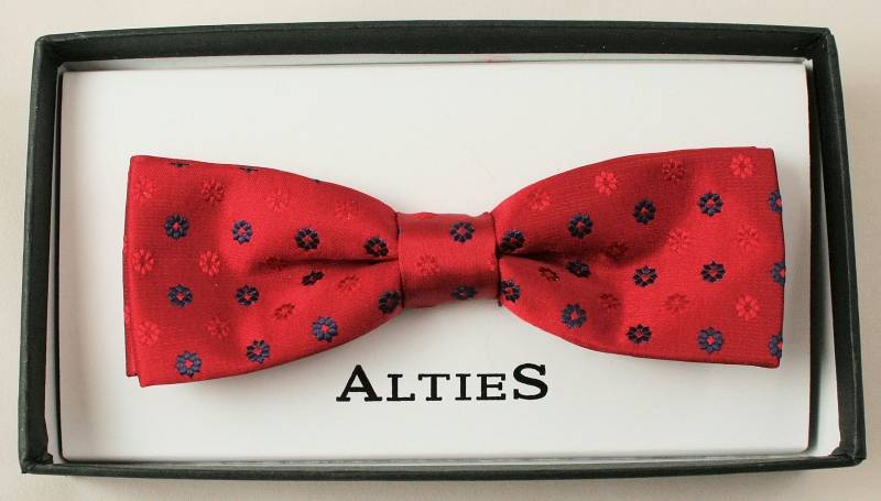 Elegancka mucha z poszetką Alties Wzór dominujący kwiaty