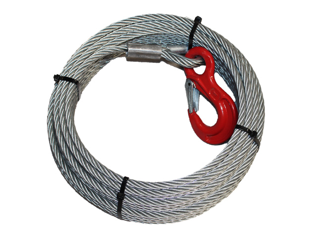 ocelové lano s hákem Hs 12 mm x 25 m 10,2t 6x36