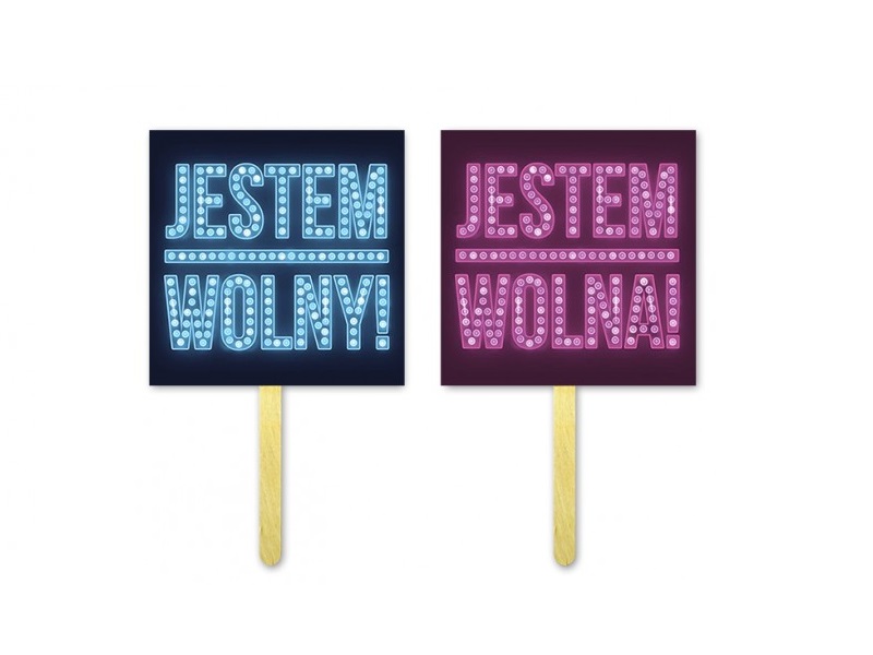 

Tabliczki do zdjęć Jestem Wolna! Wolny! 2szt TL18