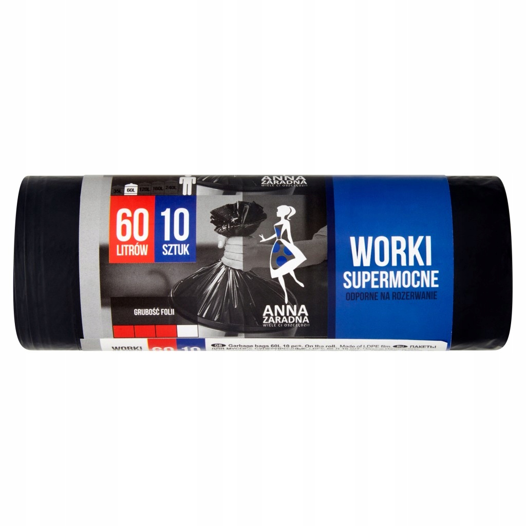 

Worki Na Śmieci Supermocne Ldpe 10szt x 60L