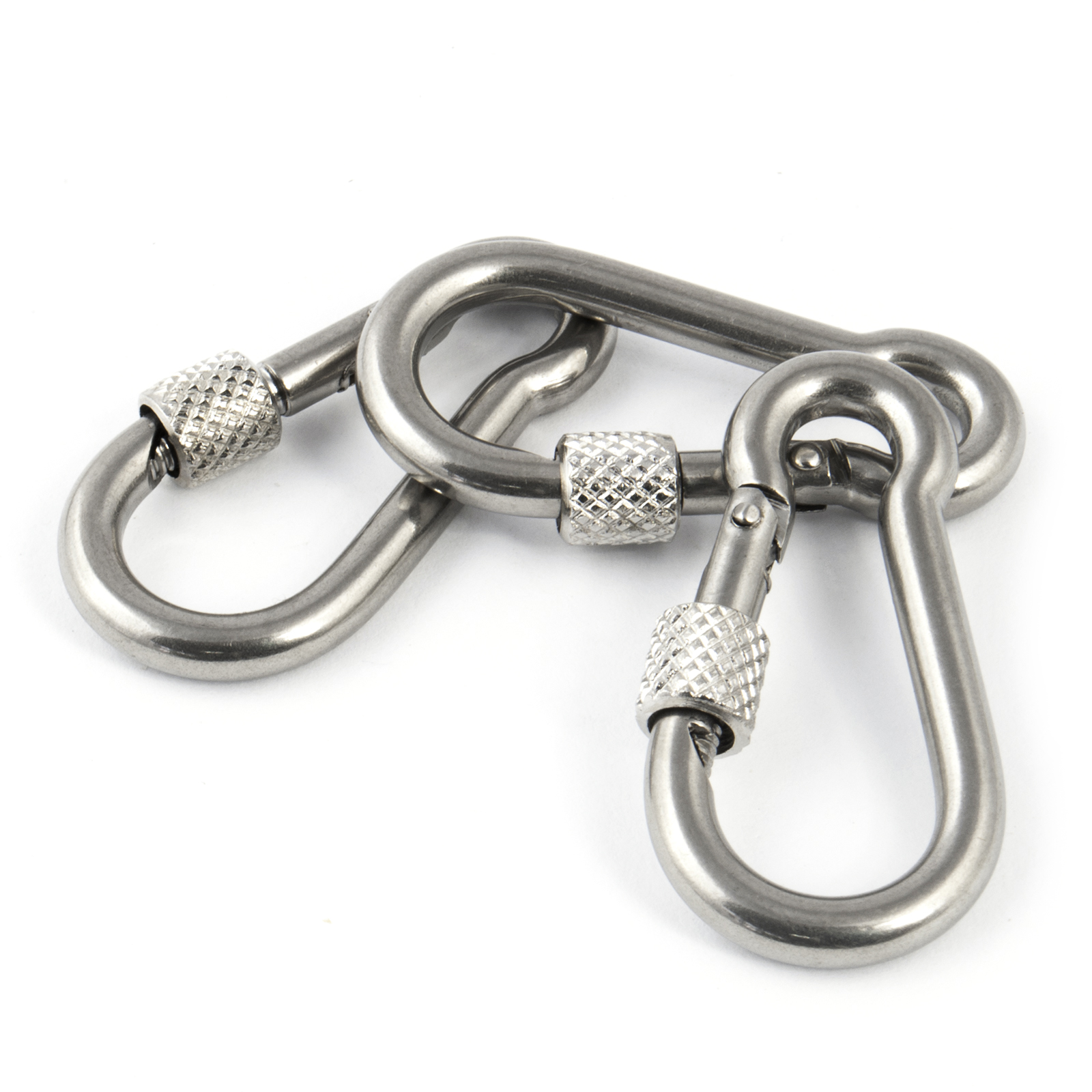 Karabina na lana nerezová hasičská se závitem 6 mm, 10 ks