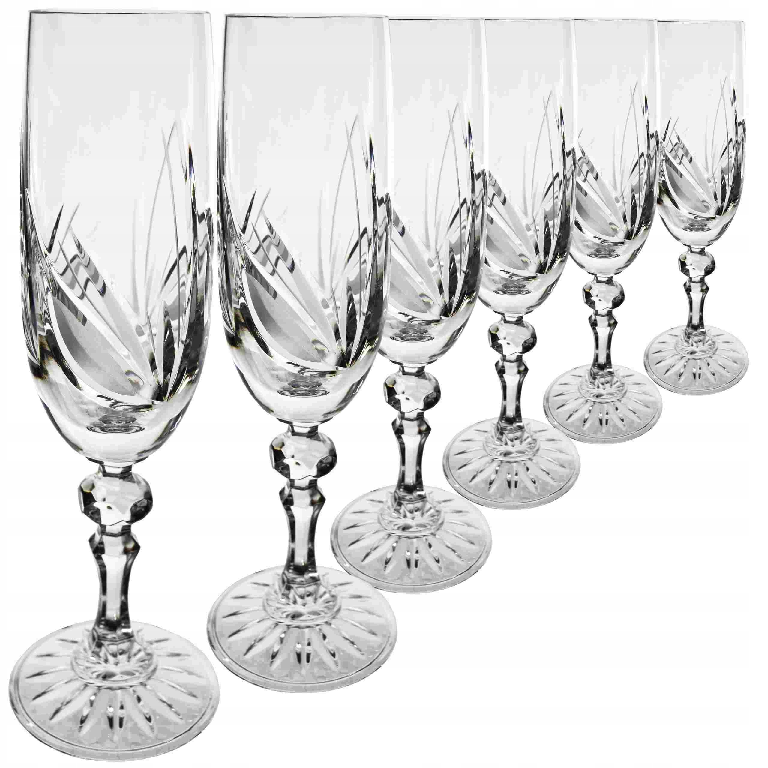 KIELISZKI KRYSZTAŁOWE DO SZAMPANA MAGDA PREZENT Kolor przezroczysty