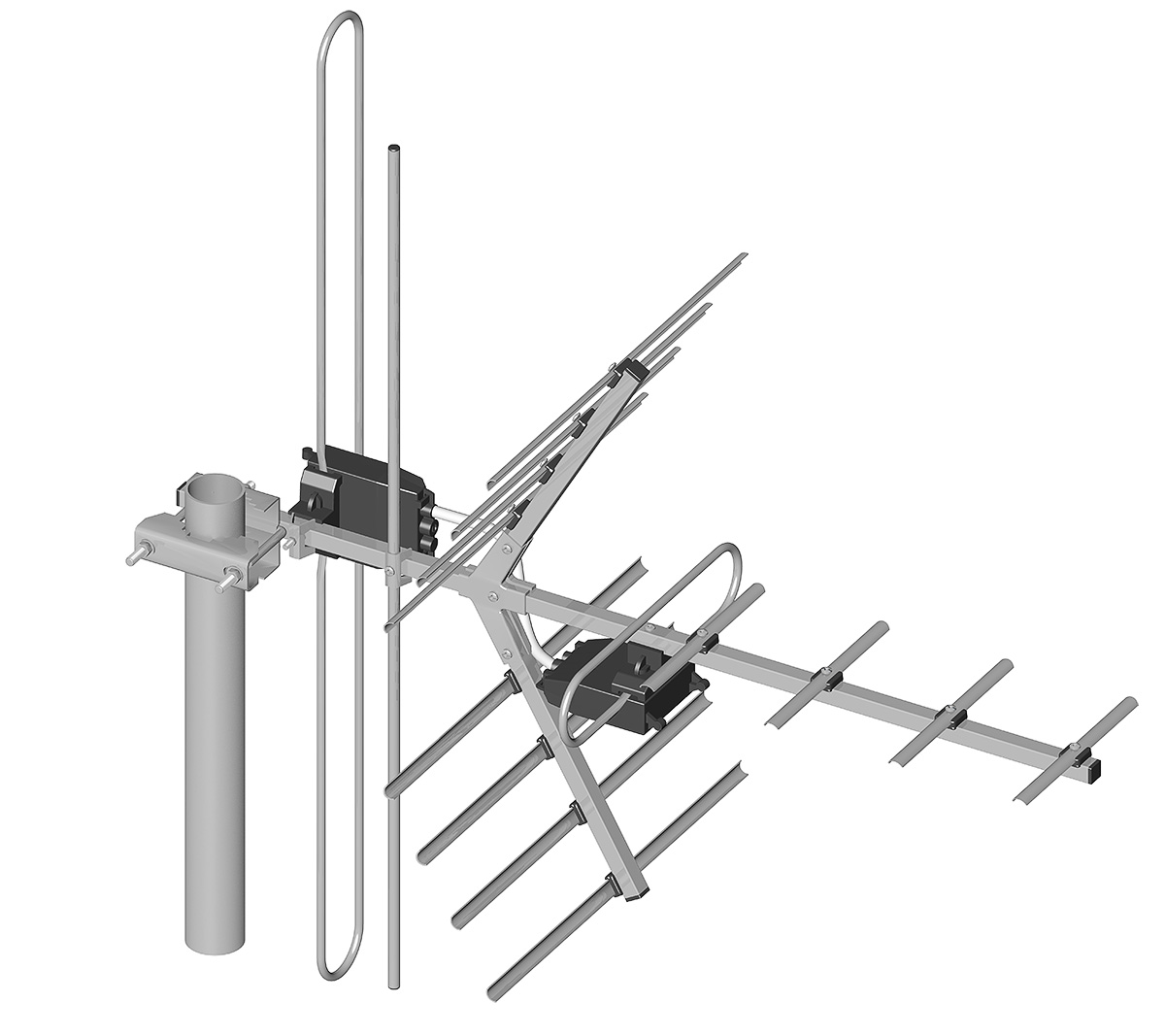 Anténní sada s H/v polarizací Dipol 15/5-12/21-48 DVB-T/T2
