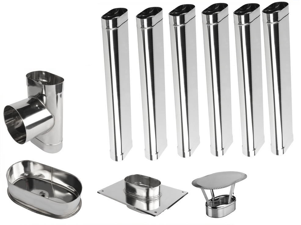 

Zestaw Wkład Kominowy Owalny Żar Fi 120/230 6,4m