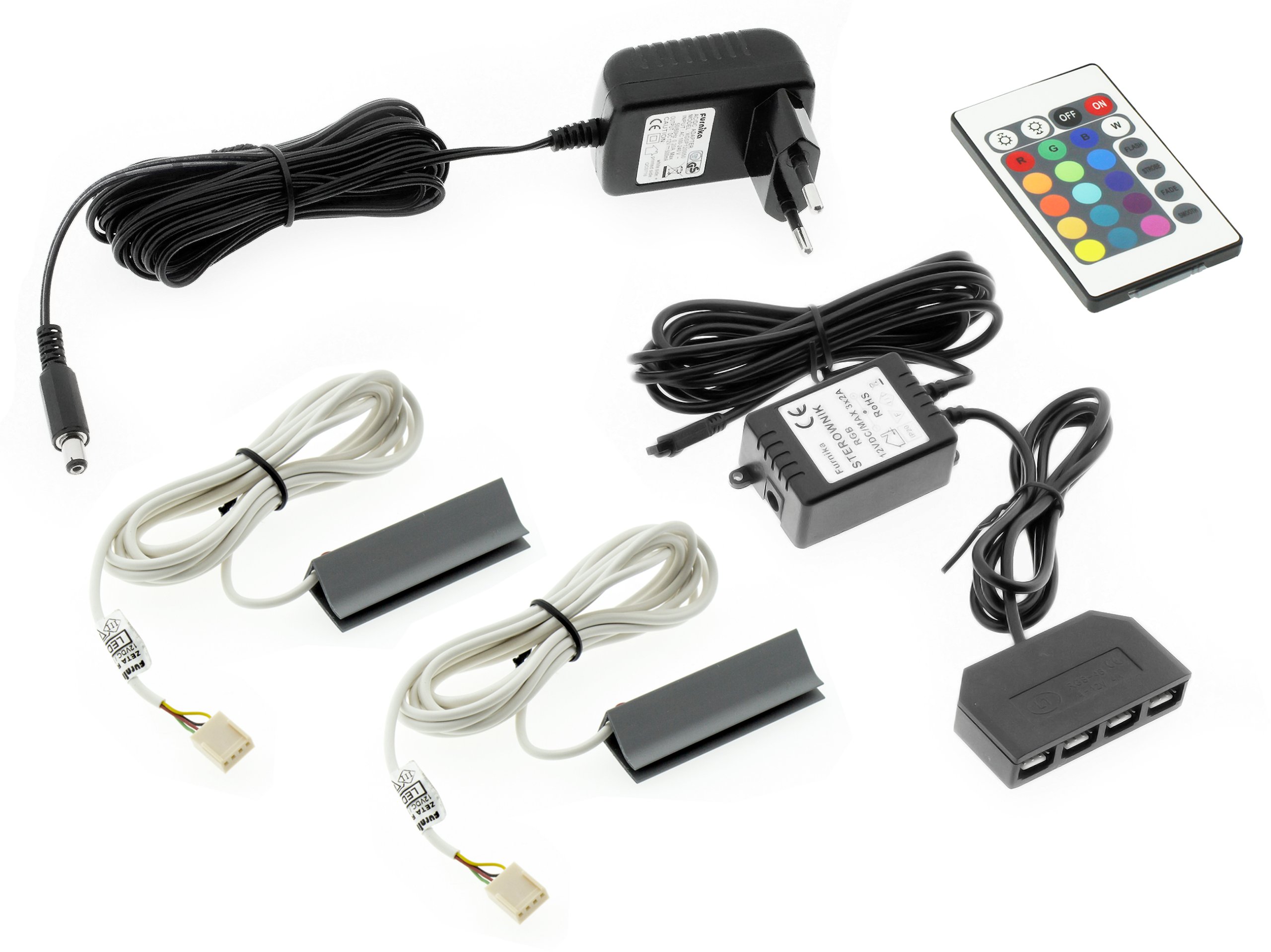 

Zestaw 2 x klips Led Pcv Rgb do półek szyb klipsy