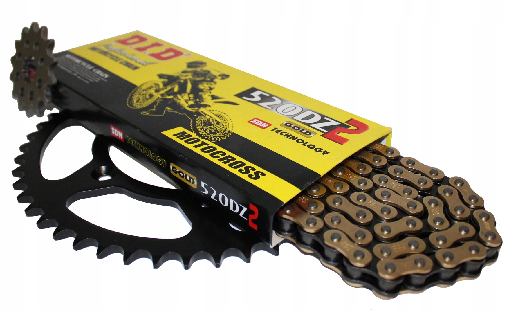 Sada na pohon Honda Nx 250 1988-93r Ozubení Řetěz DID Zlatý