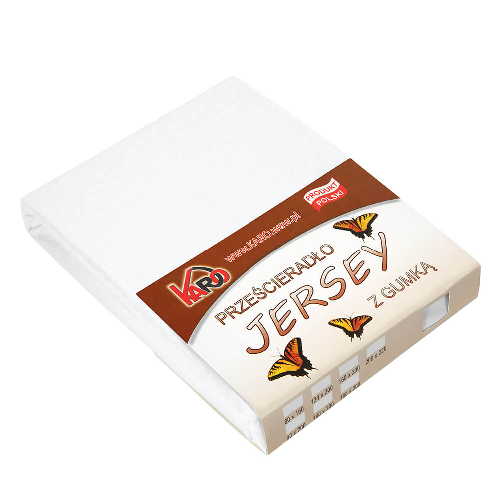 

Prześcieradło jersey z gumką 200x220 białe 001 gru