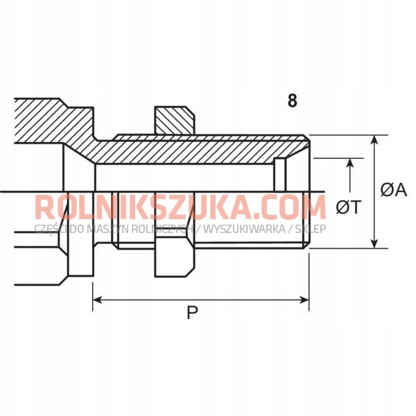 Szybkozlacze hydrauliczne M22x1 5 AG 3CFPV JD Case Part number K3CFPV12215F1
