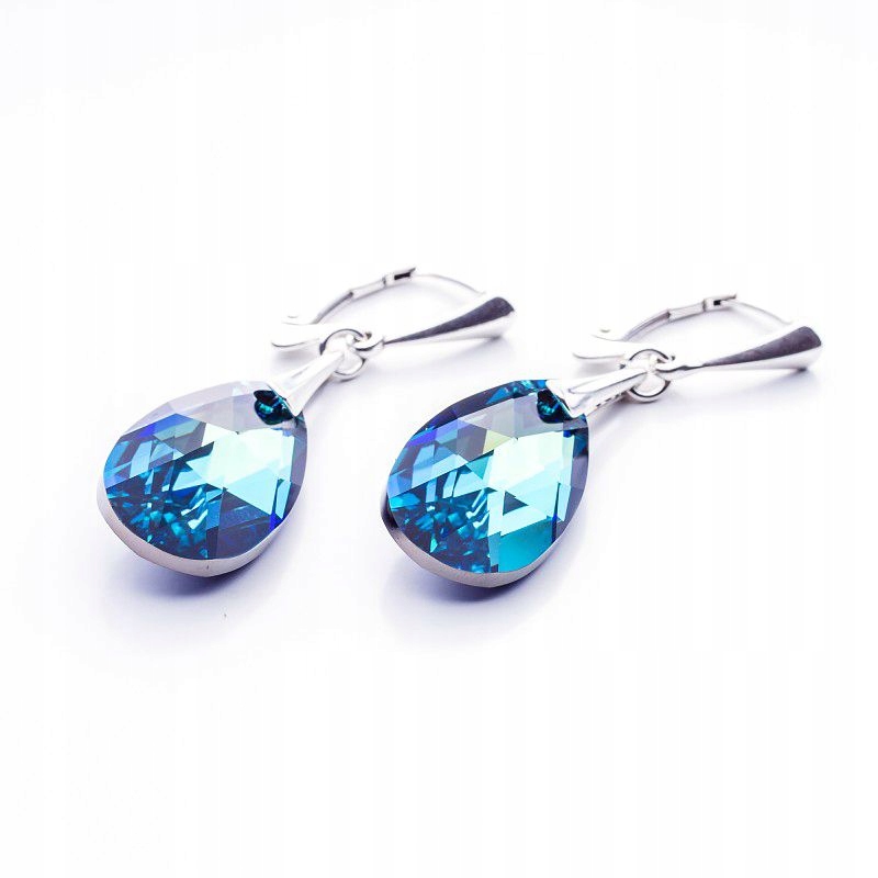 

Srebrne kolczyki z kr. Swarovski Migdały 22mm Bbl
