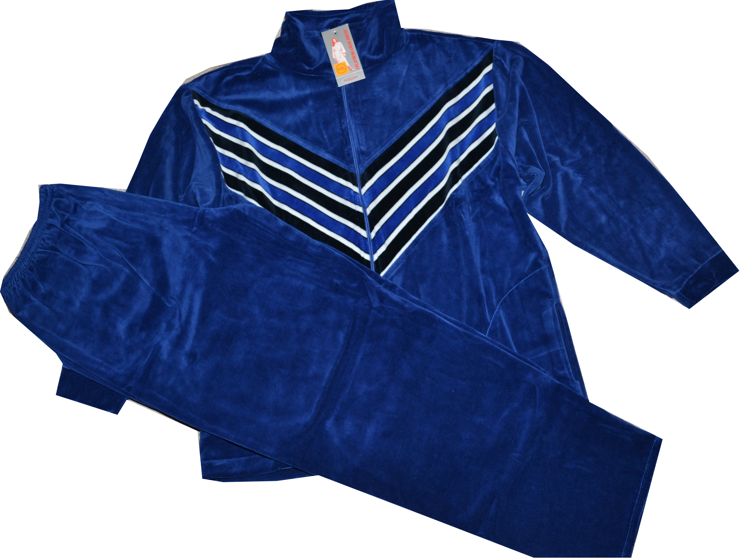 Teplákovka v Velurový Chrpa XXL 2xl 48 50 52 modrý polský výrobce masitý