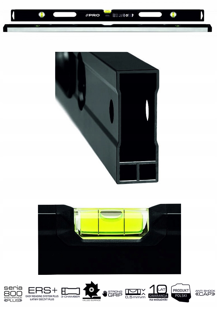 Poziomica PRO800 Endurance Plus 150cm PRO Czarna Marka Pro