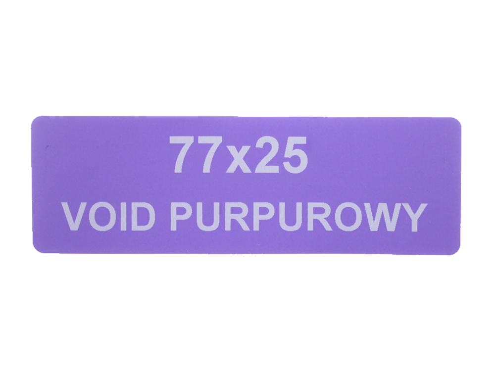 PLOMBY STICKERY PURPUROWY VOID 77x25 250 SZT !!!