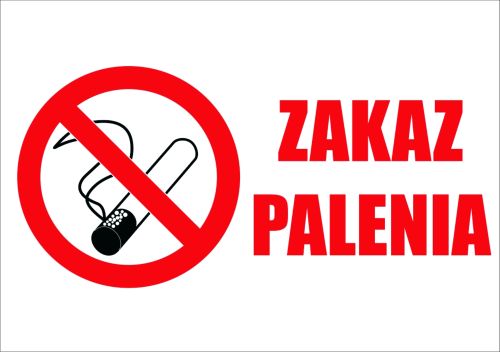 

Naklejka Informacyjna Zakaz Palenia 21X14 CM