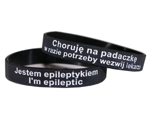 

Czarna Bransoletka Jestem Epileptykiem 210