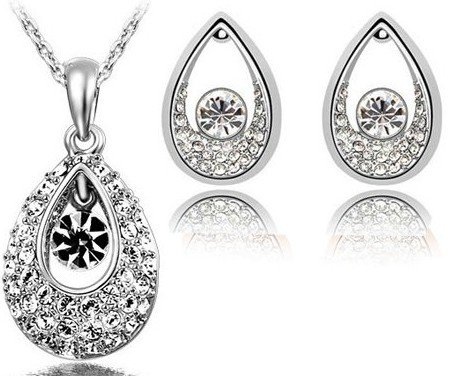 

Komplet biżuterii Swarovski łezka /kropelka -15%