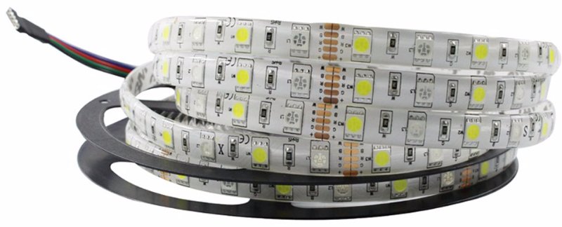 RGBW LED pásik + STUDENÁ SMD5050 IP65 vodotesný 5M