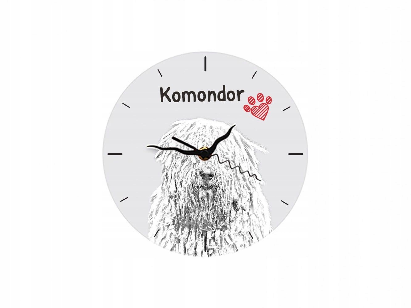 Komondor Stojace hodiny s grafikou, MDF