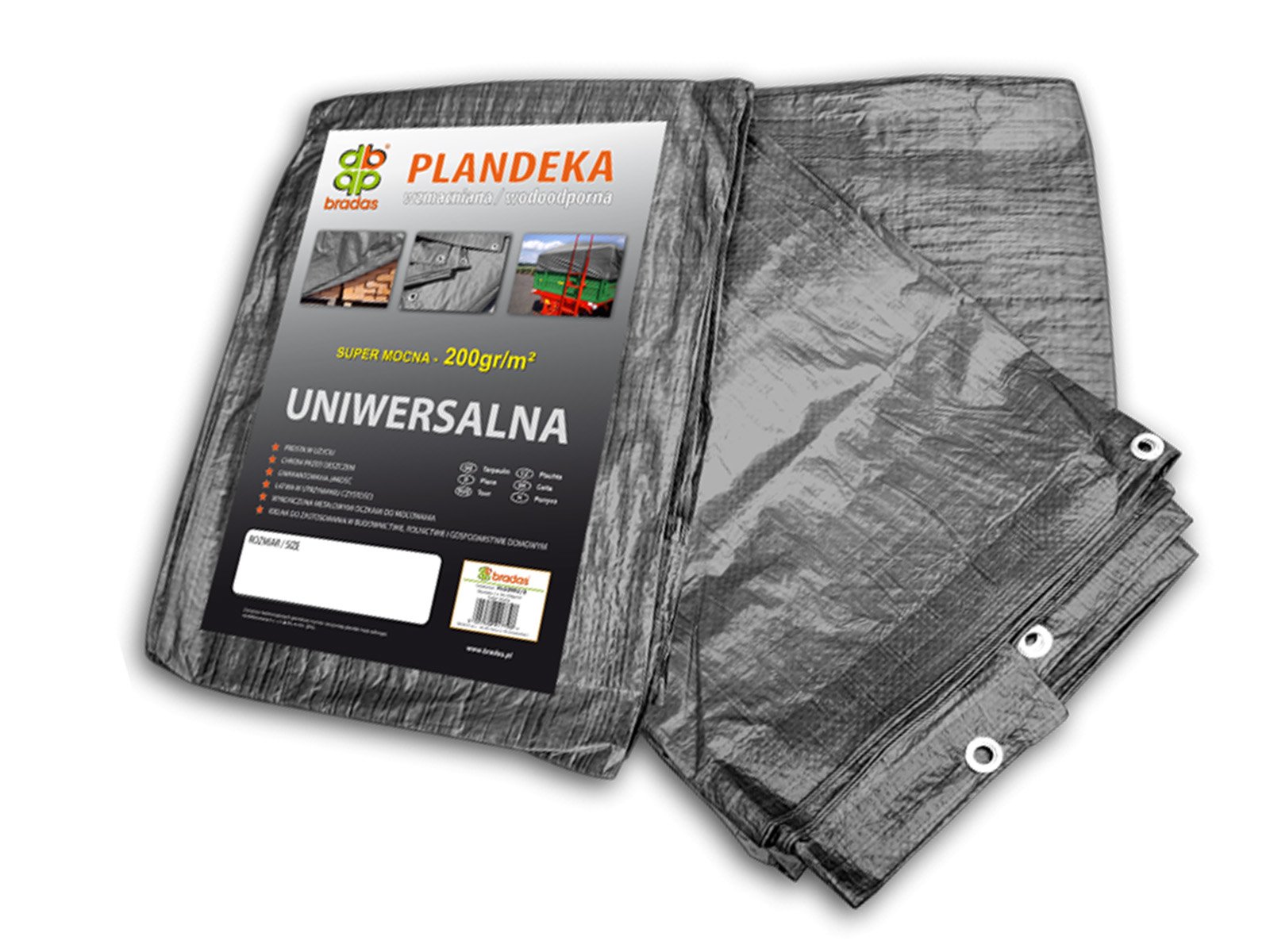 

Plandeka Szara Okryciowa 10x12m Mega Gruba 200g/m2