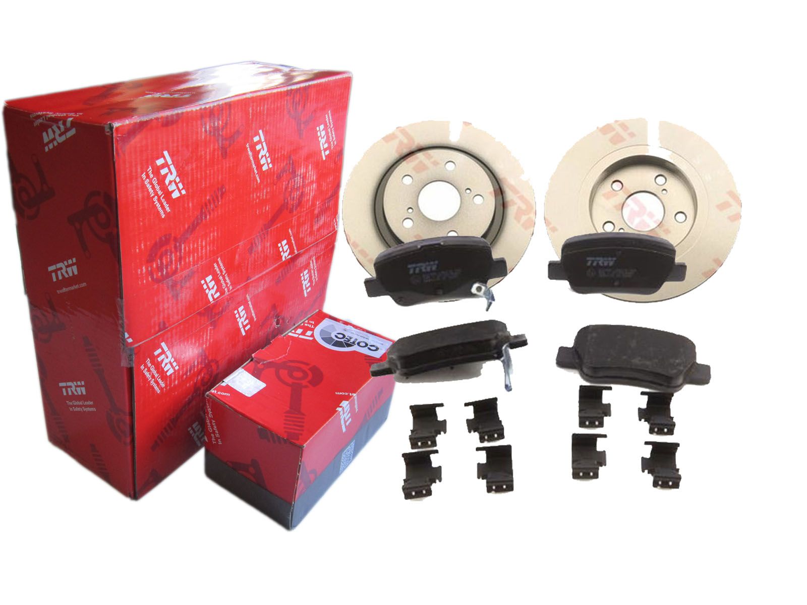 Диски + колодки TRW задні TOYOTA AVENSIS T27