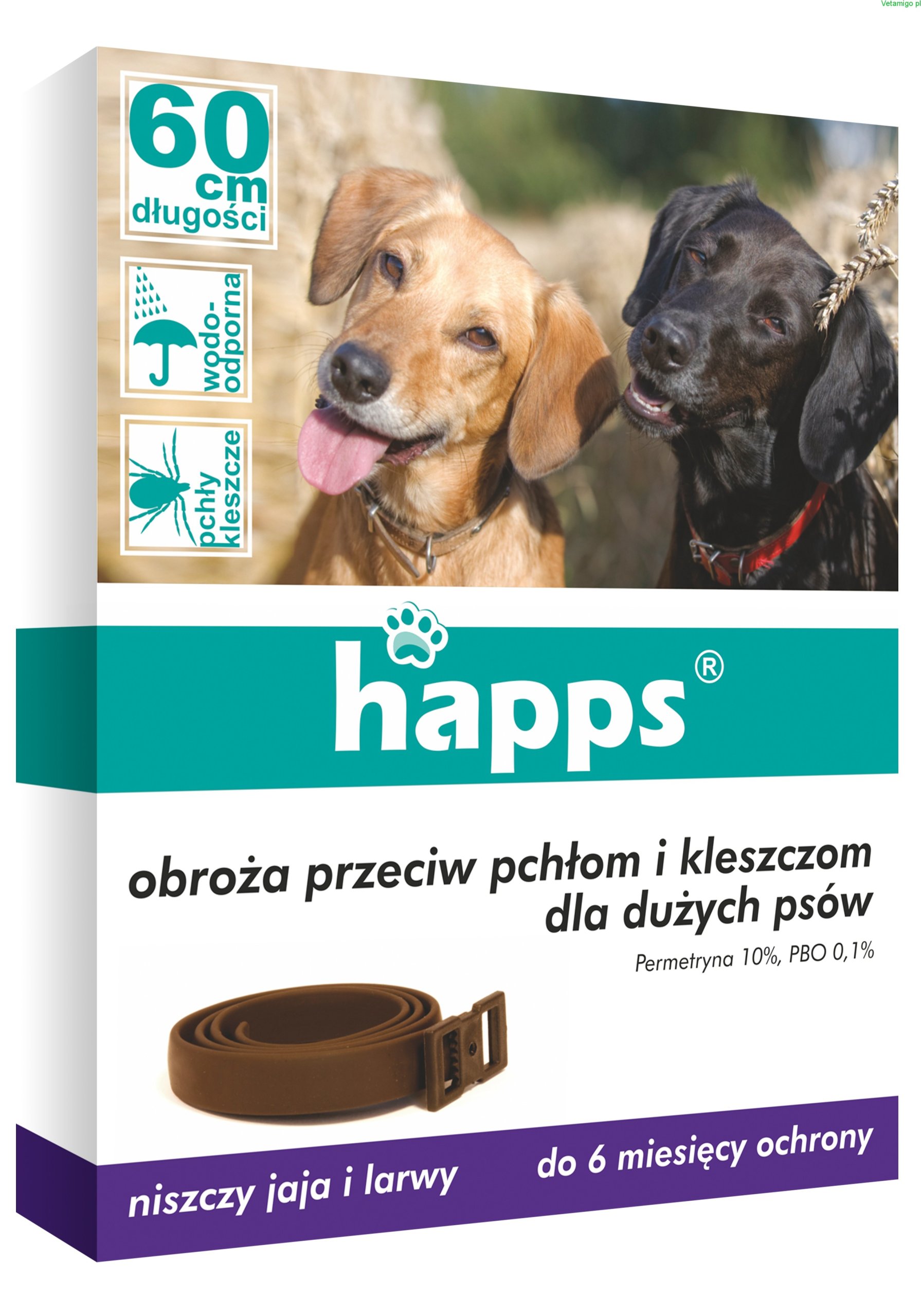 

Obroża Happs Przeciw Pchłom Kleszczom Dużego Psa