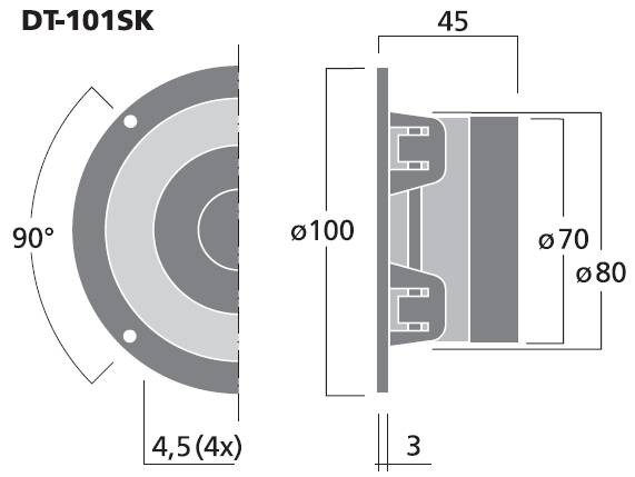 GŁOŚNIK WYSOKOTONOWY MONACOR DT-101SK 50W SKLEP Marka Monacor
