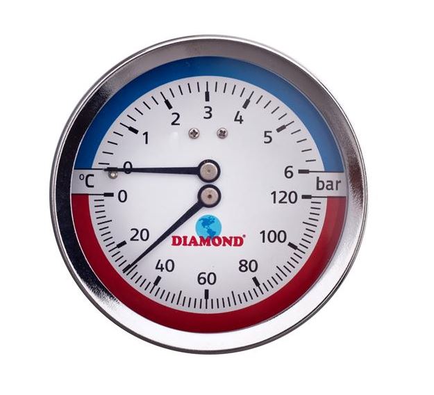 

Termomanometr 1/2 Śr 80MM 0-120 0-6 Bar Tylny