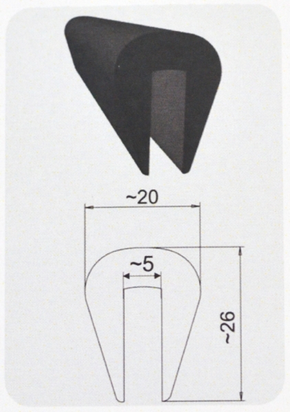 Odbojnica listwa obrzeże łodzi kajaka rowera 526 szara na rant 5 mm Marka inny