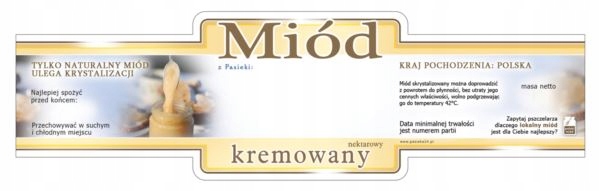 

Etykiety na Miód Kremowany (100szt) wzór E225