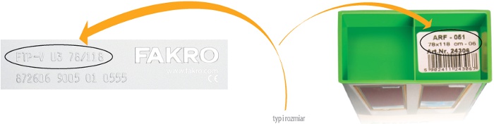 ROLETA FAKRO ARP ORYGINAŁ 78x140 prowadnice Kod producenta Fakro