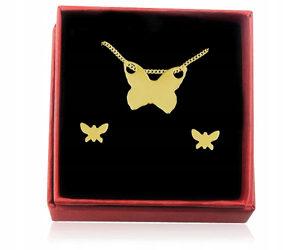 

Komplet Celebrytka Motylek 45CM Srebro Pozłacane