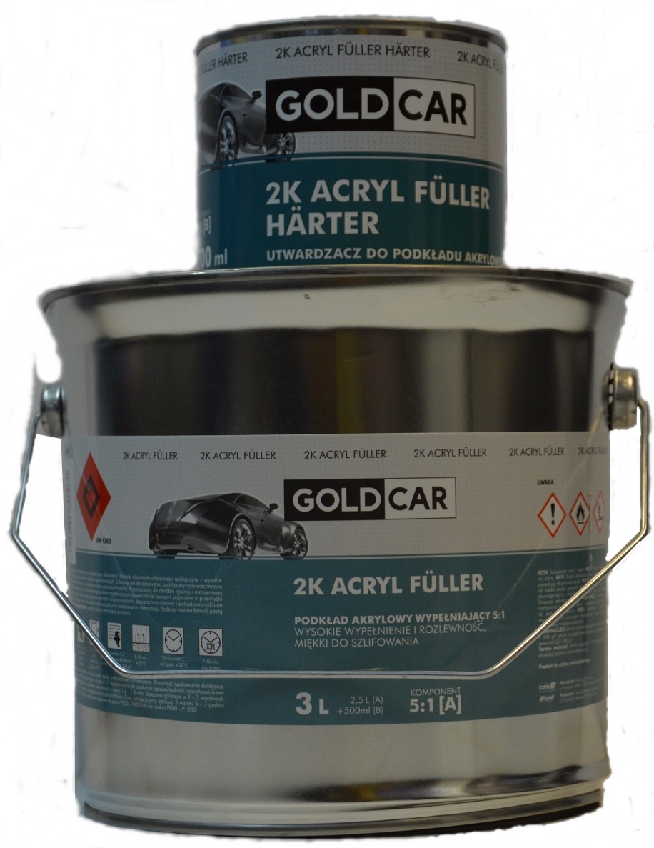 GOLDCAR акриловий праймер 2K наповнювач 3L чорний