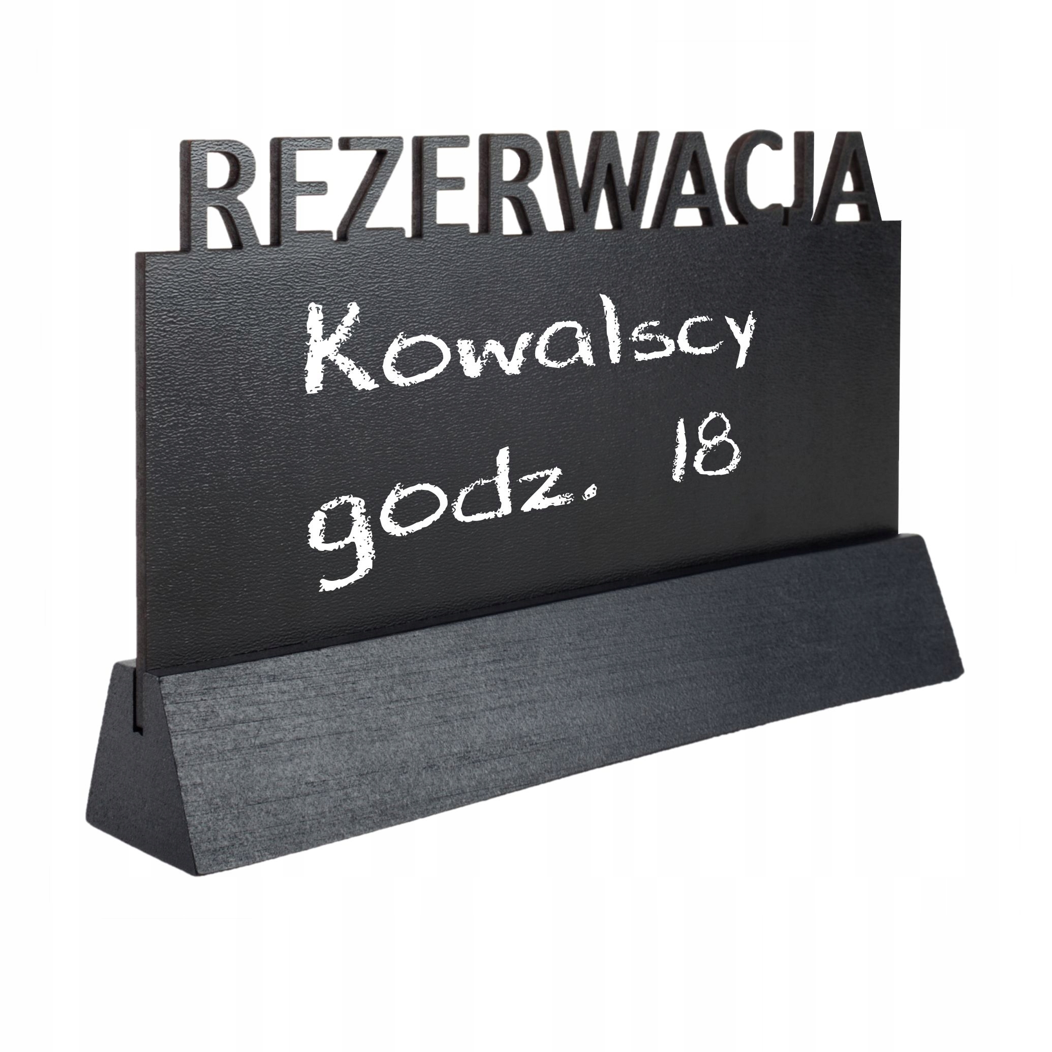 TABLICZKA KREDOWA REZERWACJA stojąca stołowa Marka Walba