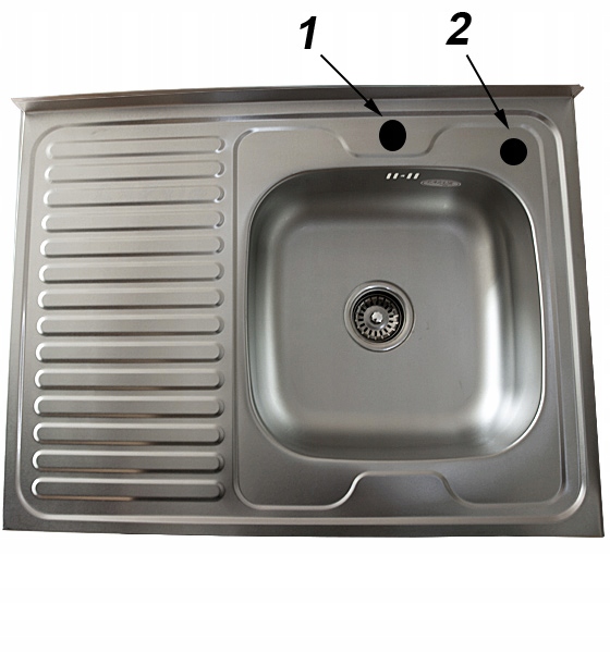 ZLEWOZMYWAK ZLEW SYFON NAKŁADANY 80 cm FRANCE STYL Kolor Inox