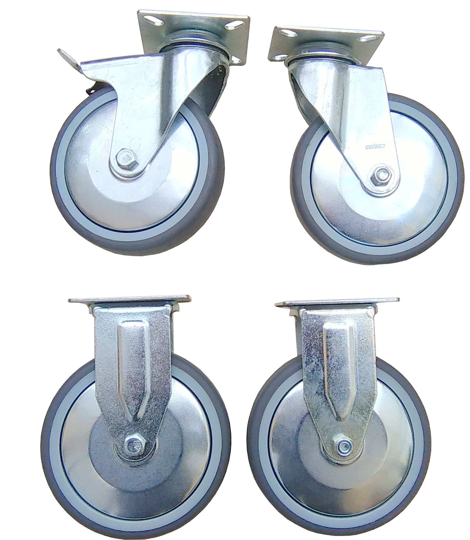 Sada 4 ks Kolečko 125 mm 400 kg pevná kolečka