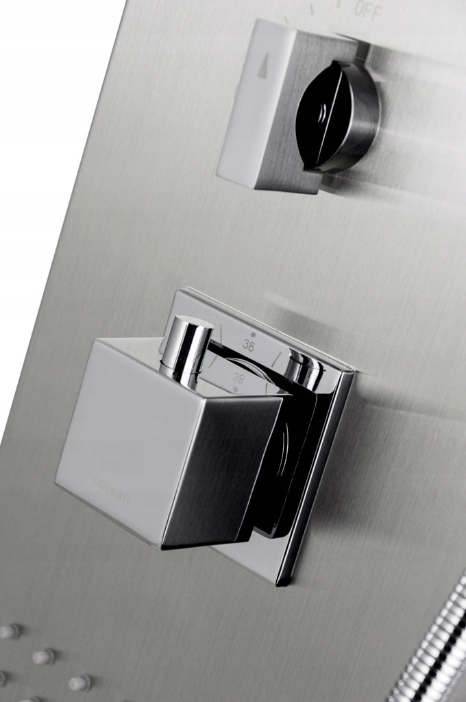 PANEL PRYSZNICOWY STAL NEO CORSAN TERMOSTAT LED Kolor srebrny