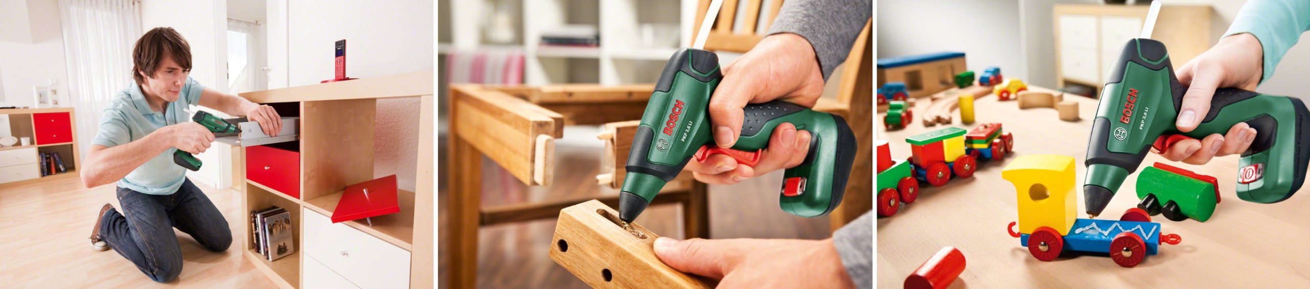 Akumulatorowy pistolet do klejenia BOSCH PKP 3,6 V Zasilanie akumulatorowe