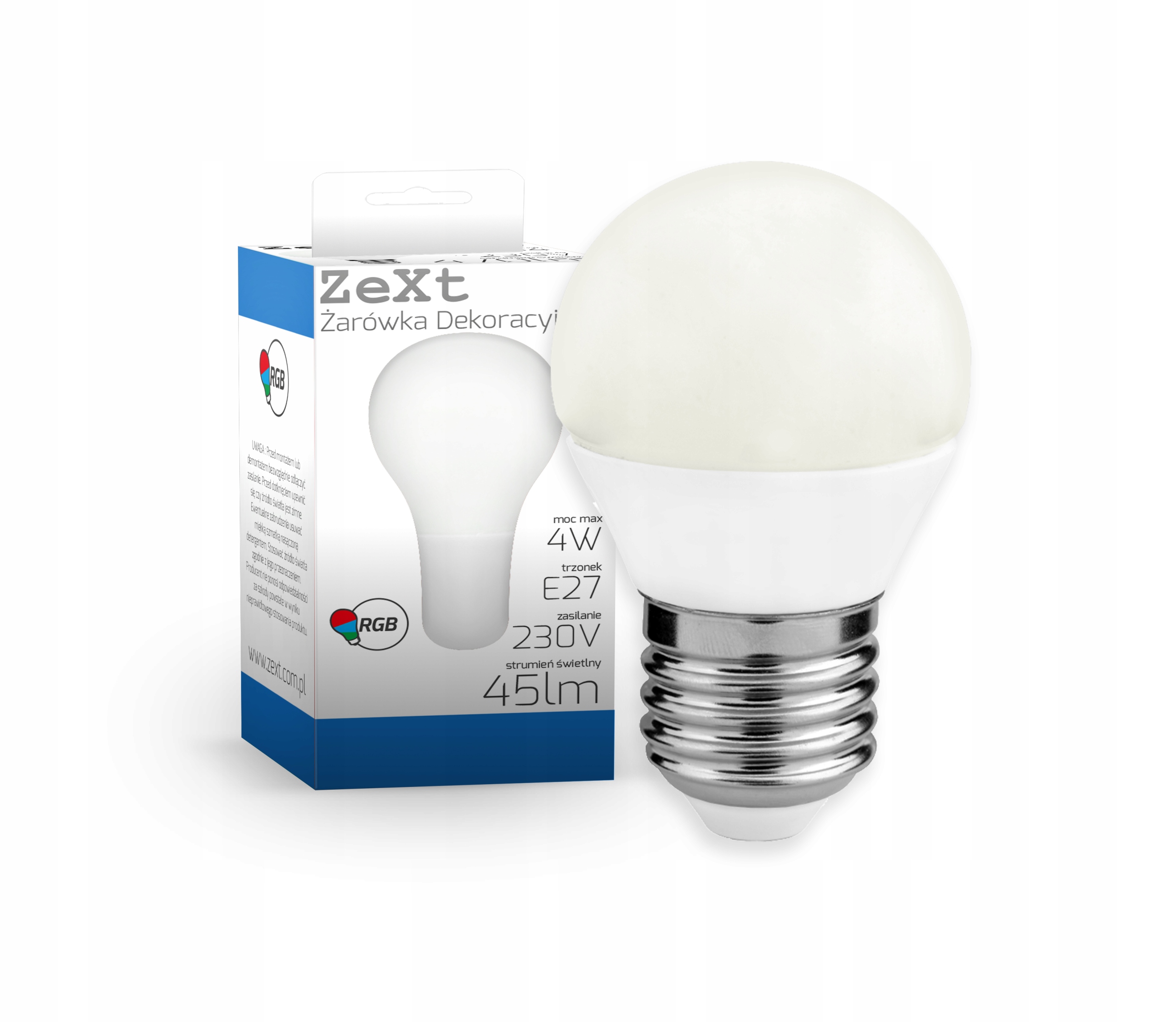 

Żarówka Led E27 4W Smd 2835 Rgb 230V G45