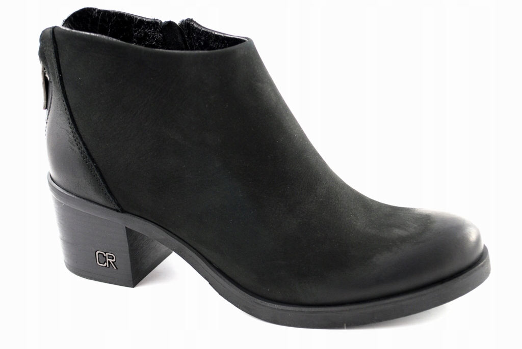 CARINII 3016 Botki czarne skóra nubuk R.36