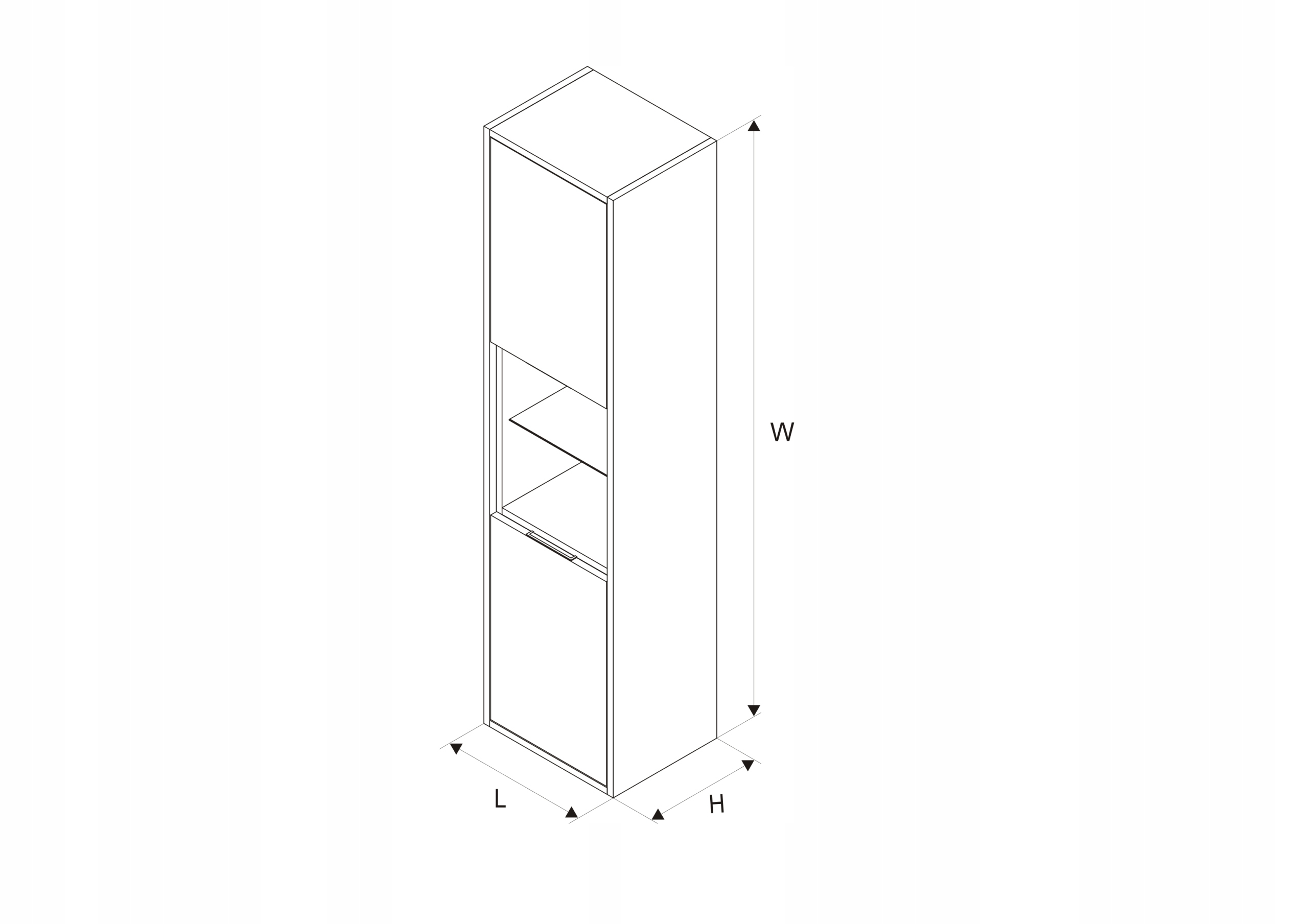 SŁUPEK EXCELLENT SZARY/DĄB 400 X 320 X 1600 Kod producenta MLEX.0201.400.GRBL